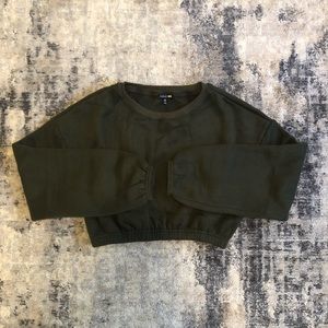 Fashion nova olive Cropped sweatshirt S